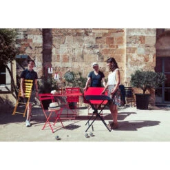 Chaise De Jardin Pliante FERMOB Bistro Métal - Piment -Tabouret Shop 010143 chaise de jardin pliante fermob bistro metal piment ambiance