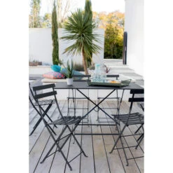 Chaise De Jardin Pliante FERMOB Bistro Métal - Carbone -Tabouret Shop 010147 chaise de jardin pliante fermob bistro metal carbone