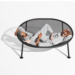 Grand Fauteuil Hamac Fatboy Netorious - Anthracite -Tabouret Shop 105376 grand fauteuil hamac fatboy netorious anthracite ambiance allonges