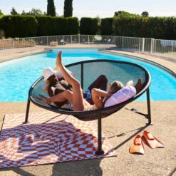 Grand Fauteuil Hamac Fatboy Netorious - Anthracite -Tabouret Shop 105376 grand fauteuil hamac fatboy netorious anthracite ambiance deux