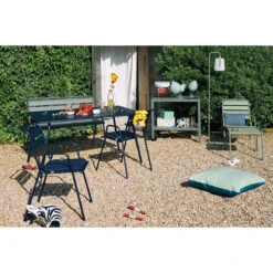 Galette Color Mix Pour Chaise FERMOB Monceau - Bleu Nuit 7 Galette Color Mix Pour Chaise FERMOB Monceau - Bleu Nuit -Tabouret Shop 2721 coussin galette bleu ambiance 1