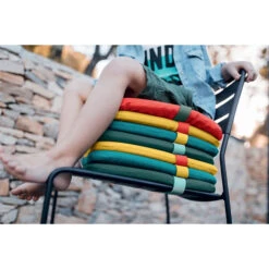 Galette Color Mix Pour Chaise FERMOB Monceau - Vert Safari -Tabouret Shop 2721 coussin galette vert ambiance 1