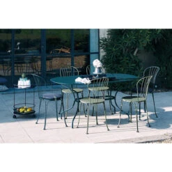 Galette Color Mix Pour Chaise FERMOB Montmartre Et Opéra + - Bleu Nuit -Tabouret Shop 2722 coussin galette bleu ambiance 2