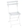 Chaise De Jardin Pliante FERMOB Bistro Métal - Blanc -Tabouret Shop bistro chaise m tal blanc coton 1