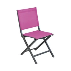 Chaise De Jardin Pliante Alizé Thema -Tabouret Shop chaise thema grey framboise 1