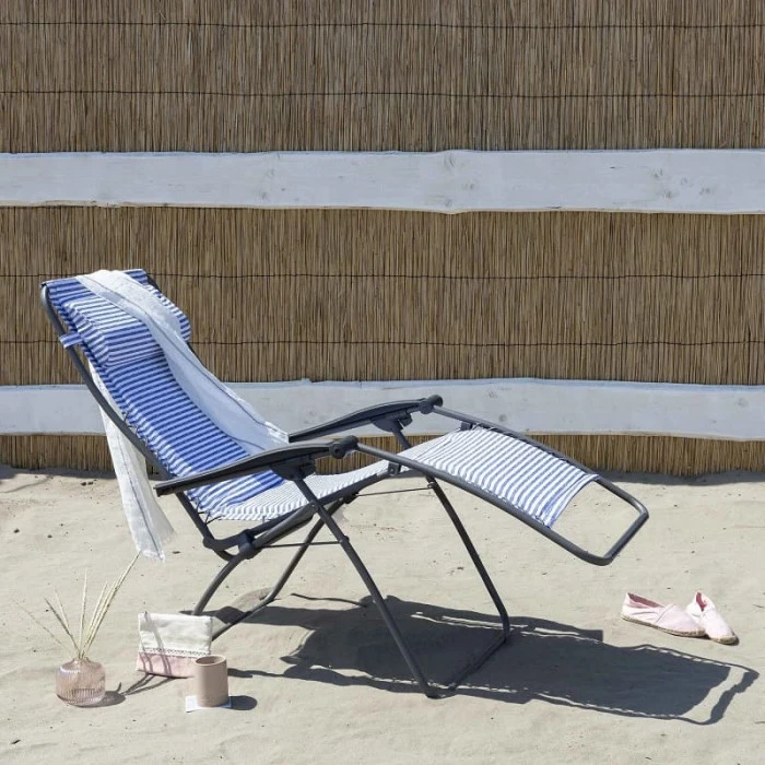 Fauteuil Relax Pliant LAFUMA RSX Polycoton - Marine 4 Fauteuil Relax Pliant LAFUMA RSX Polycoton - Marine – Image 2