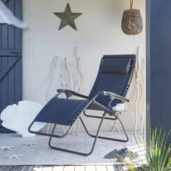 Fauteuil Relax Pliant LAFUMA RSX Clip Polycoton - Ardoise -Tabouret Shop lfm2037.8549 fauteuil relax pliant lafuma rsx clip polycoton ardoise ambiance 2