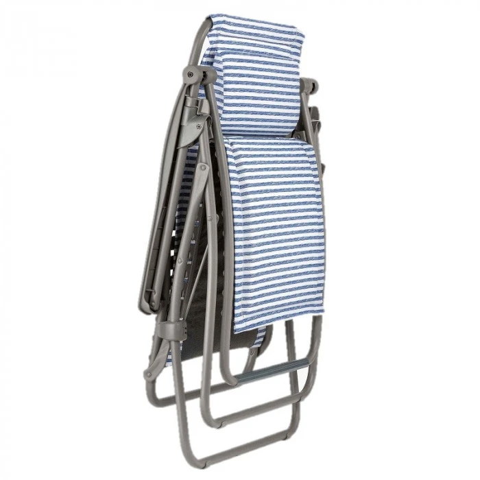 Fauteuil Relax Pliant LAFUMA RSX Clip Polycoton - Marine 4 Fauteuil Relax Pliant LAFUMA RSX Clip Polycoton - Marine – Image 2