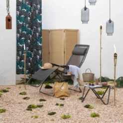 Fauteuil Relax Pliant LAFUMA RSXA Clip XL - Graphite -Tabouret Shop lfm2040.8717 fauteuil relax pliant lafuma rsxa clip xl graphite ambiance