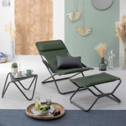 Bain De Soleil LAFUMA Transabed BeComfort - Olive -Tabouret Shop lfm2829.9548 bain soleil lafuma transabed becomfort olive ambiance interieur