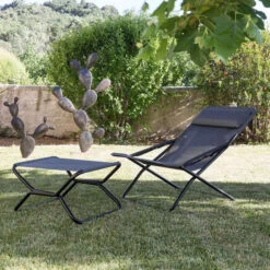 Bain De Soleil LAFUMA Transabed - Obsidian -Tabouret Shop lfm2864 6897 bain soleil lafuma transabed noir ambiance