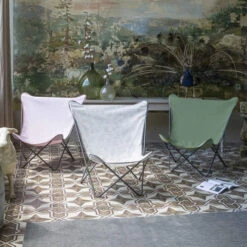 Fauteuil Pliant LAFUMA Pop Up XL Airlon - Motifs Graminée / Beige -Tabouret Shop lfm2957.9331 fauteuil relax pliant lafuma pop up xl graminee beige ambiance 2